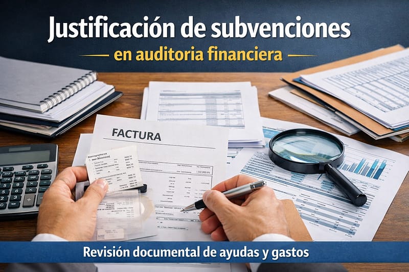 Revisión de facturas y documentación en la justificación de subvenciones en auditoría financiera