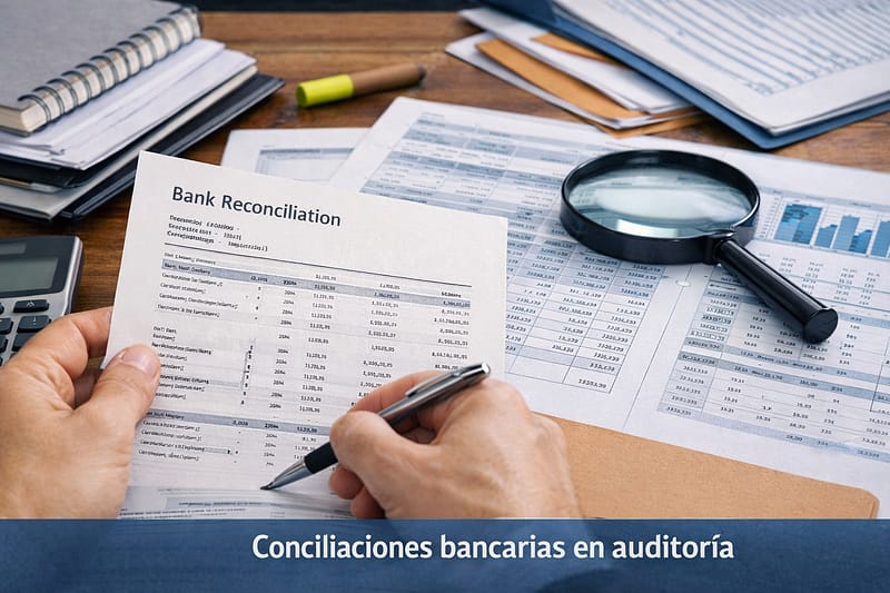 Revisión de conciliaciones bancarias y tesorería en auditoría financiera