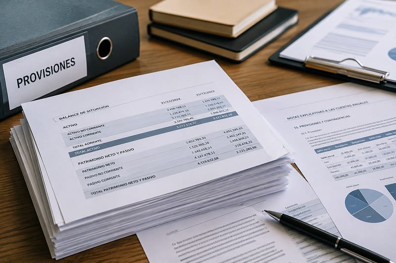 Documentación para la revisión de provisiones contables