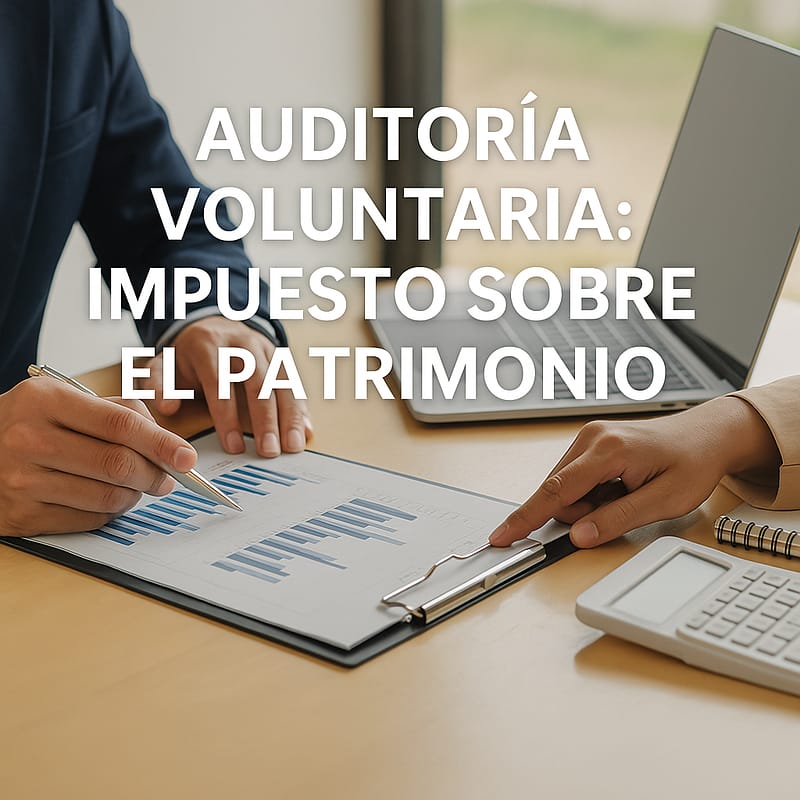 Auditor revisando estados financieros para valorar participaciones en el Impuesto de Patrimonio