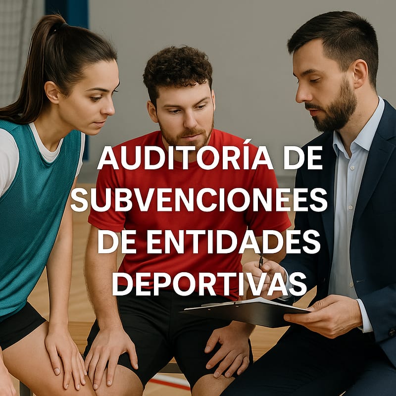 Auditor financiero explicando requisitos de subvención a equipo deportivo en pabellón cubierto