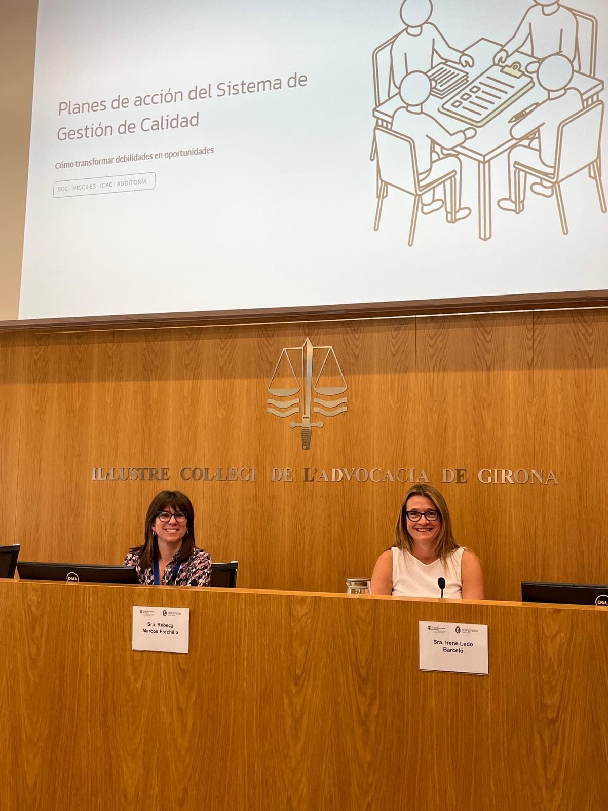 Irene Ledo y Rebeca Marcos Frechilla en la jornada de auditoría de Girona