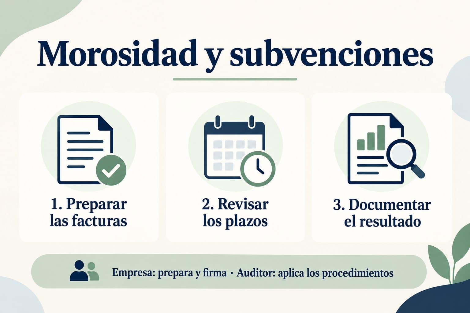 Certificado de morosidad para subvenciones: preparar facturas, revisar plazos y documentar resultados